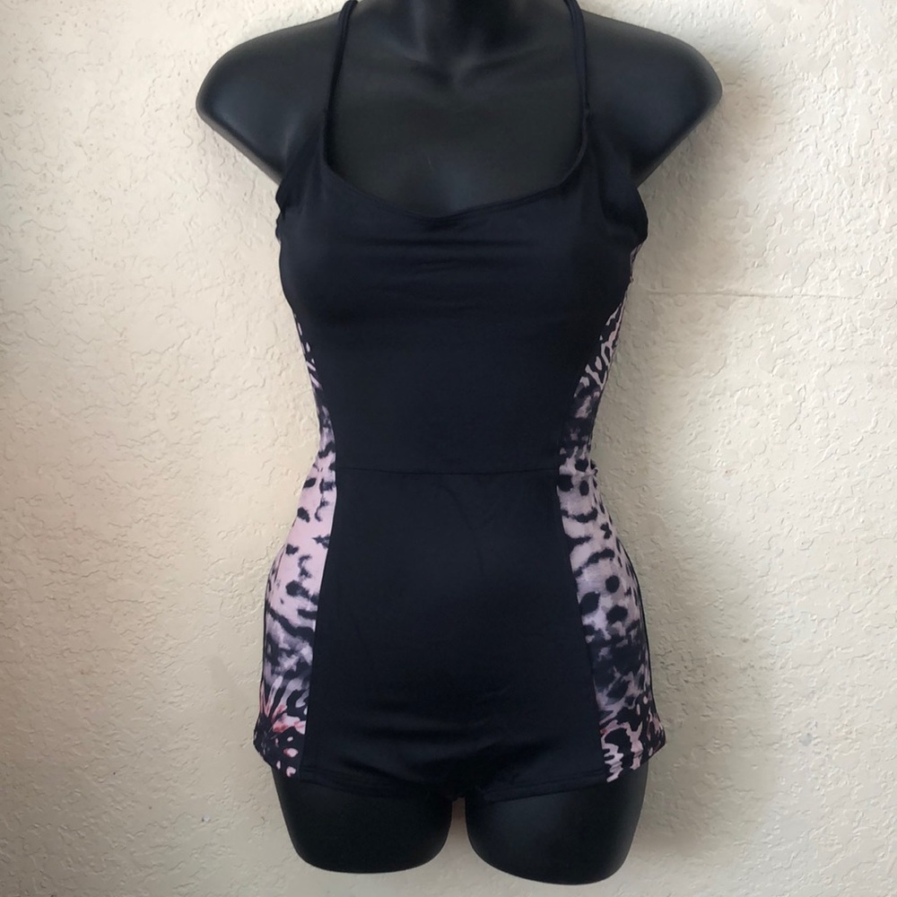 Black Free people short athletic jumpsuit size s/m